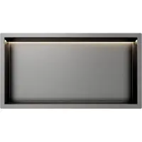 Guido Gusto Gun Metal RVS Inbouwnis 30x60x7cm met RGB verlichting