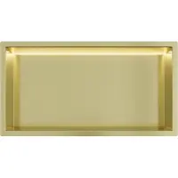 Guido Gusto Mat goud RVS Inbouwnis 30x60x10cm met RGB verlichting