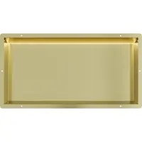 Guido Gusto Mat goud RVS Inbouwnis 30x60x7cm met tegelflens en RGB verlichting