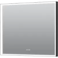 Guido Gusto Rechthoekige badkamerspiegel Toby mat zwart met verwarming, dimbare LED verlichting en touch sensor 120x80cm