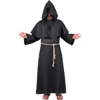 Widmann - Monnik & Pater & Priester Kostuum - Zwarte Monnik Gelovige Gerard - Man - Zwart - Small / Medium - Carnavalskleding - Verkleedkleding