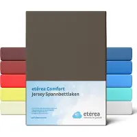 Eterea Cosmesi Naturale etérea Jersey Hoeslaken 90x200 - 100x200 cm Oekotex Made in Green - 100% katoen - Donkerbruin
