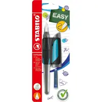 Stabilo Stylo plume Easybuddy version gaucher Noir et bleu