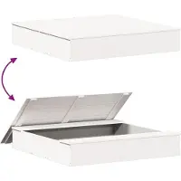 vidaXL Zandbak met deksel 111x111x19,5 cm massief grenenhout wit