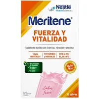 MERITENE Kracht En Vitaliteit 15x30 Gr Voedingssupplement Aardbei