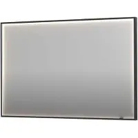 Ink Spiegel SP19 120x4x80 cm incl. direct LED-Verlichting Rondom en Spiegelverwarming Geborsteld Metal Black