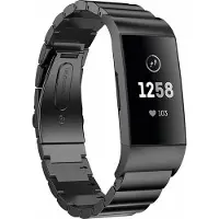 Strap-it Luxe metalen bandje - geschikt voor Fitbit Charge 3 / Fitbit Charge 4 - zwart
