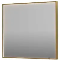 Ink Spiegel SP19 90x4x80 cm incl. direct LED-Verlichting Rondom en Spiegelverwarming Geborsteld Mat Goud