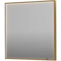 Ink Spiegel SP19 80x4x80 cm incl. direct LED-Verlichting Rondom en Spiegelverwarming Geborsteld Mat Goud