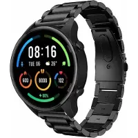 Strap-it Smartwatch bandje titanium - geschikt voor Xiaomi Mi Watch / Xiaomi Watch S1 / Watch S1 Pro / Watch 2 Pro - Active - zwart