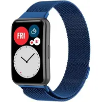 Strap-it Luxe Milanese band - Milanees bandje geschikt voor Huawei Watch Fit / Huawei Watch Fit New - blauw