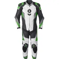 GMS GRC-1 Zwart Wit Groen 1-Delig Motorpak Maat 58
