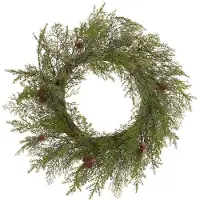 Beliani PANRUN - Kerstkrans - Groen - 70 cm - Synthetisch