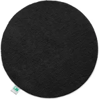 Casa Pura Sky Badmat - Ronde Baddeken - Dichte, Pluizige Feel-Good Factor voor je huis - Antislip & Wasbare - Getest op Schadelijke Stoffen - Diameter : 95 cm - Zwart