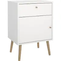 Ebuy24 Bodo nachtkastje 1 deur, 1 lade wit.