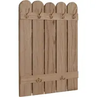 MCW Wandkapstok -N95, kapstokpaneel, paulownia 7 haken 86x60cm ~ naturel