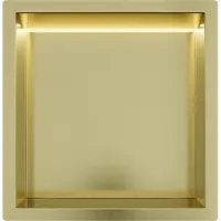 Guido Gusto Mat goud RVS Inbouwnis 30x30x7cm met RGB verlichting