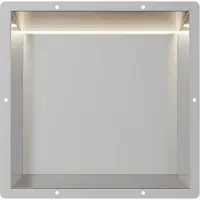 Guido Gusto RVS Inbouwnis 30x30x10cm met tegelflens en LED verlichting