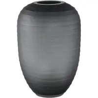Ptmd Nadah Grey Round Ribbed Glass Vase High S