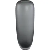Ptmd Nadah Grey Round Ribbed Glass Vase High L