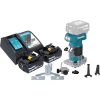 Makita DRT 52 RT accu-kantenfrees 18 V 6 mm borstelloos + 2x accu 5.0 Ah + lader