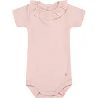 Petit Bateau Babybody met korte mouwen en kraagje van katoen Meisjes Rompertje - Roze - Maat 86
