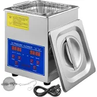 Vevor 2L Ultrasone reiniger Machine Roestvrij staal Ultrasone reinigingsmachine Digitale verwarming Timer Sieradenreiniging voor commercieel persoonlijk thuisgebruik (2L)