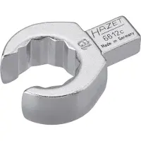 Hazet Insteek-ringsleutel · open 6612C-19 · 9 x 12 mm insteekvierkant massief · Buitentwaalfkant profiel · SW 19 mm