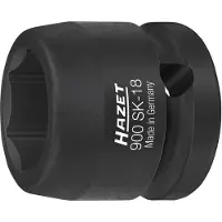 Hazet Krachtdopsleutel 900SK-18 · 1/2 inch (12,5 mm) vierkant hol · Buiten-zeskant-tractieprofiel · SW 18 mm