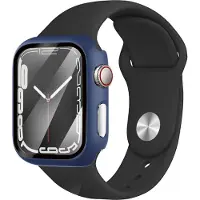 Strap-it Geschikt voor Apple Watch PC hard Case - Maat : 40mm met glas - donkerblauw - hoesje - beschermhoes - protector - bescherming