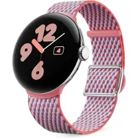 Google Pixel Watch 3 (45 mm), Geweven Band, Pioenroos, Sporthorloges + Smartwatches