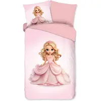 Pure kinderdekbedovertrek Bella prinses - roze - microvezel - eenpersoons (140x220 + 60x70 cm)