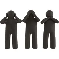 J-Line P'tit Maurice Horen/Zien/Zwijgen Poly Zwart Large Set van 3