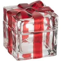 Jline Voorraadpot geschenkendoos glas rood small