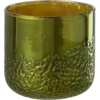 J-Line Windlicht spiegel groen glas medium