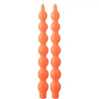 J-Line Doos van 2 kaarsen kalebas fluo rood - 5 uur
