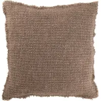 J-Line Cushion frayed edges cotton/polyester taupe