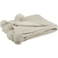 J-Line Plaid pompom polyester donker beige