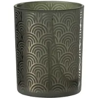 J-Line Windlicht boog glas groen medium