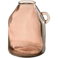 J-Line 32781 Vaas Handvat Cilinder Glas Licht Roze Small - 20 x 20 x 25 cm