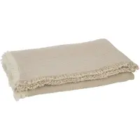 J-Line plaid franjes katoen mousseline donker 130x180x1cm