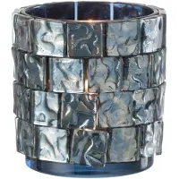 J-Line Theelicht vierkant mozaiek glas donker blauw large