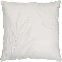 Jline Kussen blad fijn vierkant polyester wit