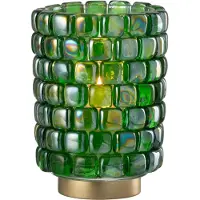 J-Line Theelicht vierkant mozaiek glas groen large