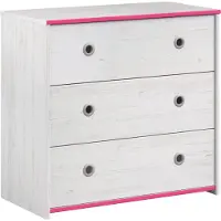 Parisot Commode Smoozy 79cm met 3 lades - wit/roze of wit/blauw
