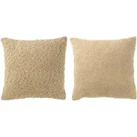 Jline Kussen vierkant los/dicht weven katoen donker beige assortiment van 2