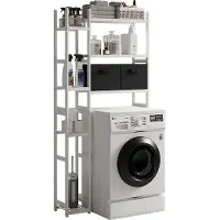 Vicco Bilbao Wasmachinekast – 78.5 x 163 cm met 2 fleece lades Wit