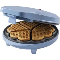 Bestron Wafelijzer - ASW217B - 700W - 5 hartvormige wafels - Anti aanbaklaag - Blauw - 5 jaar garantie