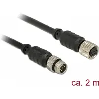 DeLOCK M8 sensor / actuator extension cable M8 6 Pin male to M8 6 Pin female waterproof 2 m