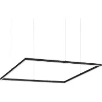 Ideal Lux Hanglamp Oracle Slim Square, zwart, Woon-/ Eetkamer, Aluminium, Modern